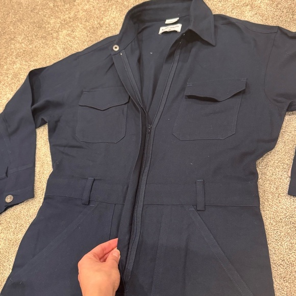 Rivet Utility Dynamo stretch organic cotton jumpsuit powerhouse navy blue NWOT - Picture 6 of 14